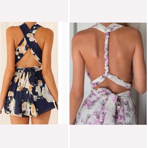 Floral Bandage Wrap Romper - Picture 5 of 9